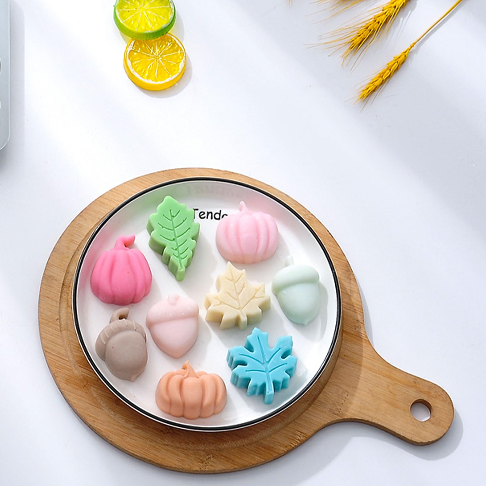 2 Pack 3D Pumpkin Silicone Mold Set - Halloween Thanksgiving Fall Baking Molds for Candy, Chocolate, Cake, Cupcake, Ice Cube & Soap Making - Harvest Theme with Maple Leaf & Acorn Designs (Grey-B) - Perfect for Autumn Parties, DIY Desserts and Holiday Decorations