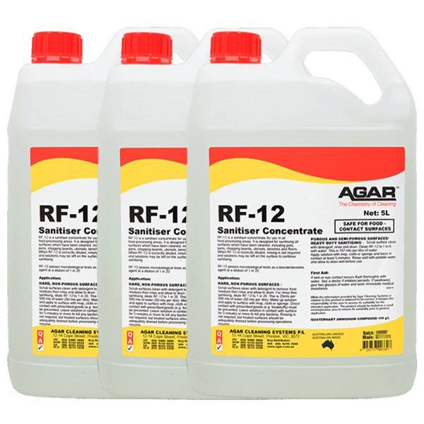 RF12 No Rinse Food Grade Sanitizer Concentrate - Professional Kitchen, Restaurant & Food Processing Sanitation Solution