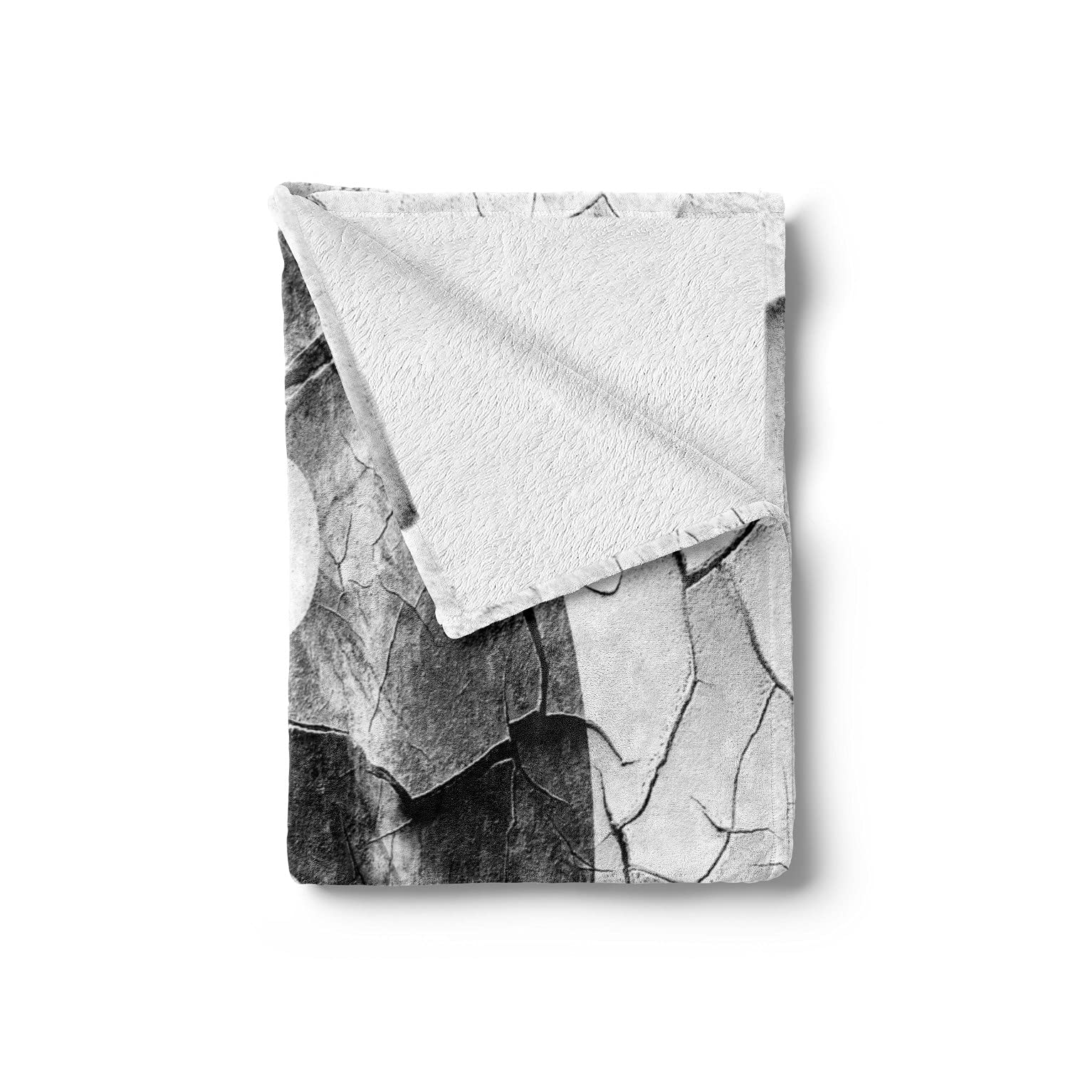 Ambesonne Yin Yang Throw Blanket - Soft Flannel Fleece Accent Blanket with Grunge Cracked Yin Yang Design, 50