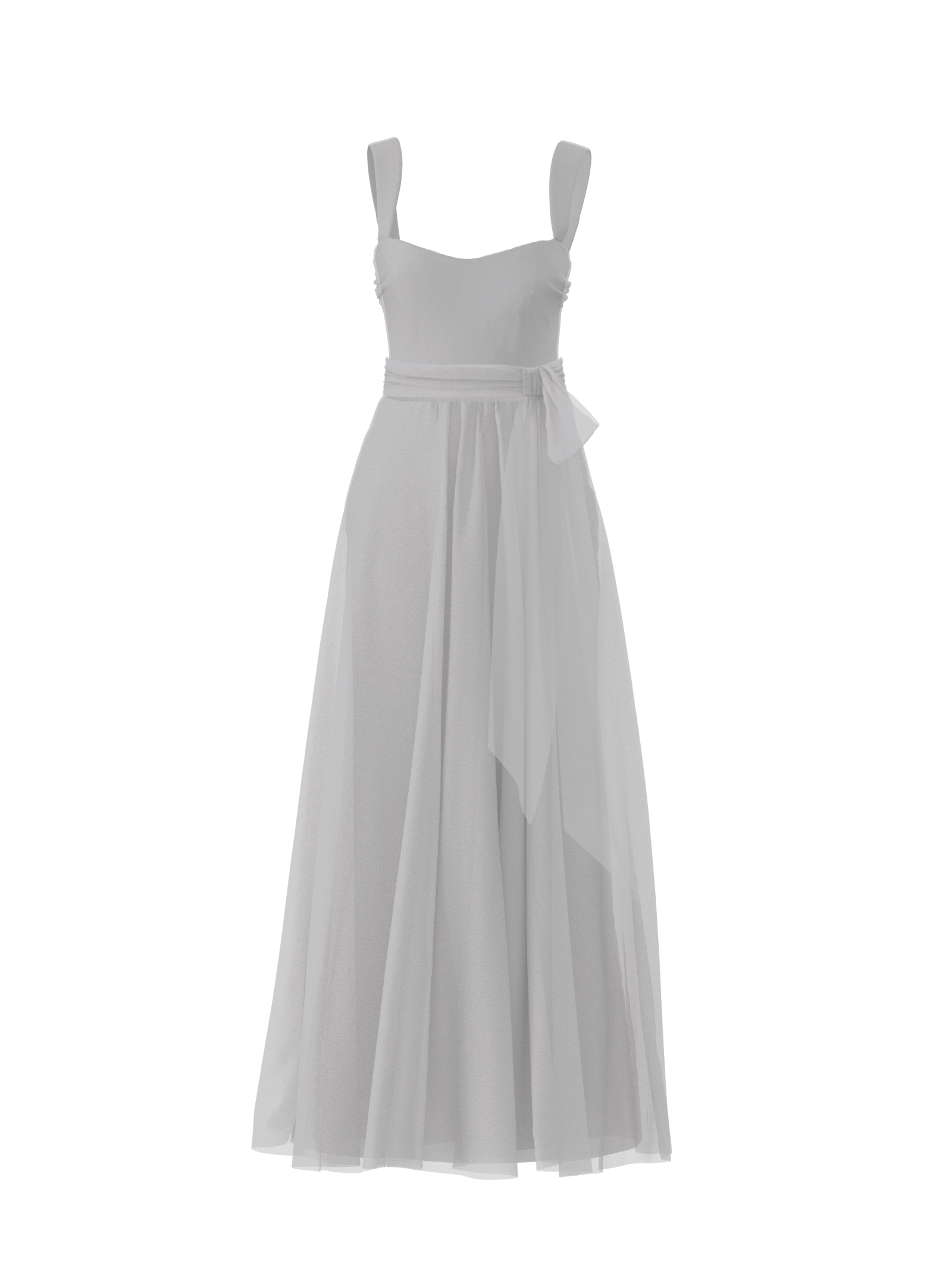 Alexis Bodice with Justine Skirt & Sash Belt in Platinum - Elegant Women's Formal Outfit for Weddings, Prom & Evening Events