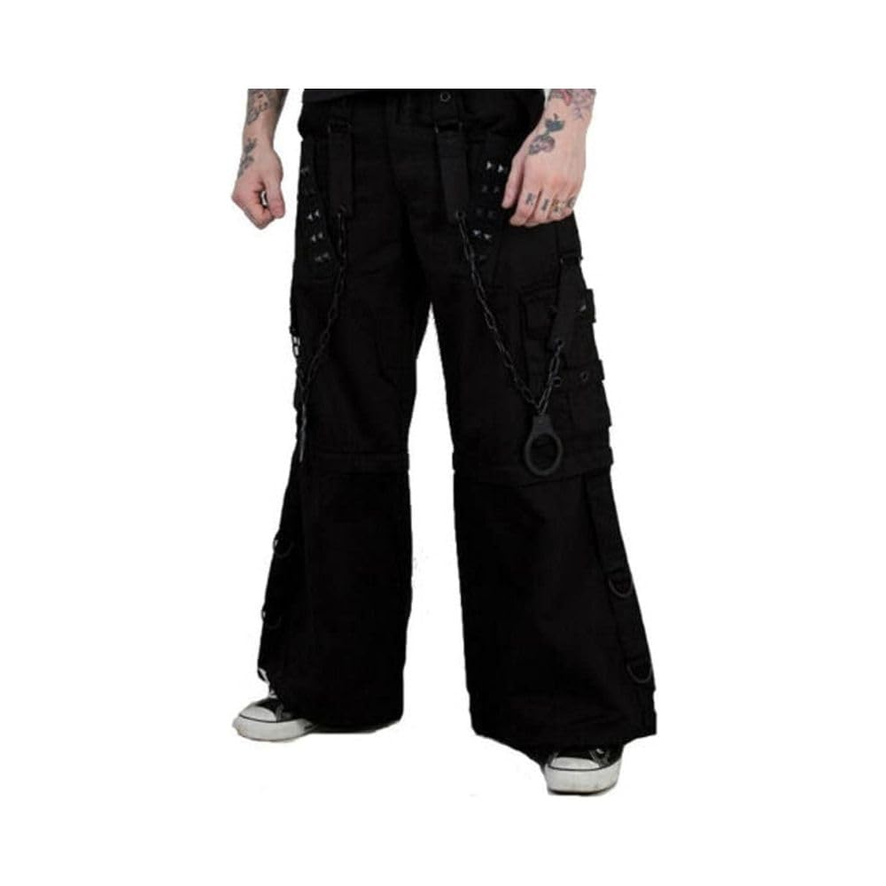 Gothic Bondage Pants for Men - Punk Rock Skater Biker Cyber Emo Trouser Shorts | Alternative Fashion Streetwear | Perfect for Concerts, Raves, and Gothic Events (USA)