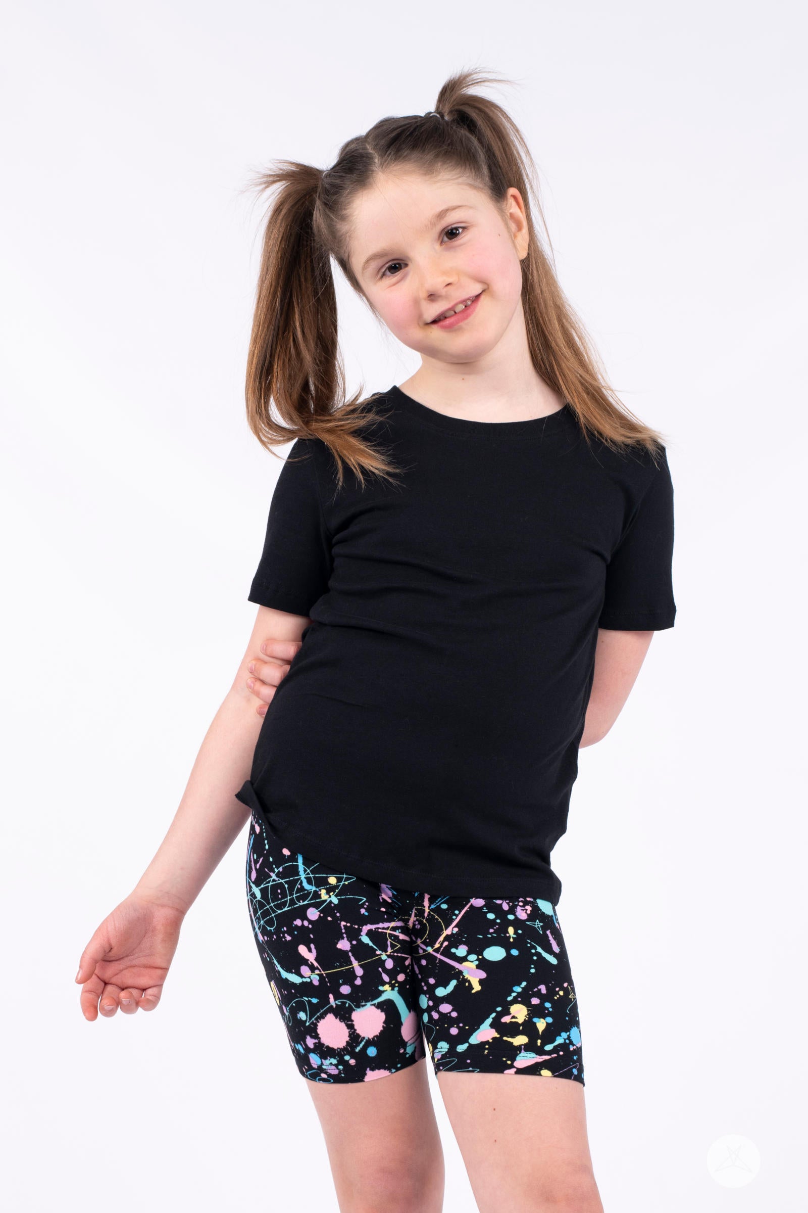 Pastel Splash Kids Biker Shorts - Soft Cotton Bike Shorts for Girls, Toddler & Baby - Comfortable Stretchy Playwear for Dance, Gym & Outdoor Activities