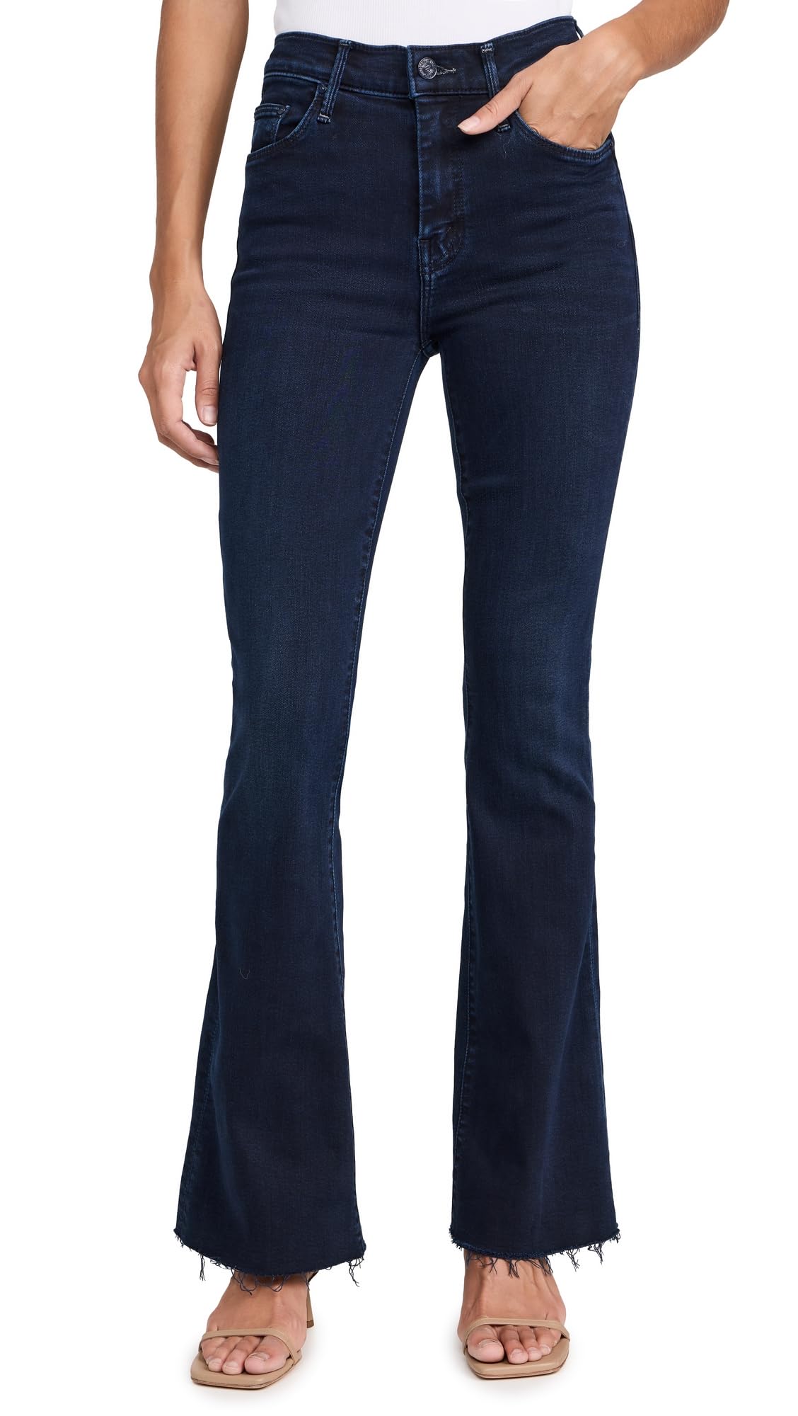 MOTHER Women's The Weekender Fray Jeans - Distressed Denim Pants for Casual Wear, Weekend Outfits & Street Style Fashion