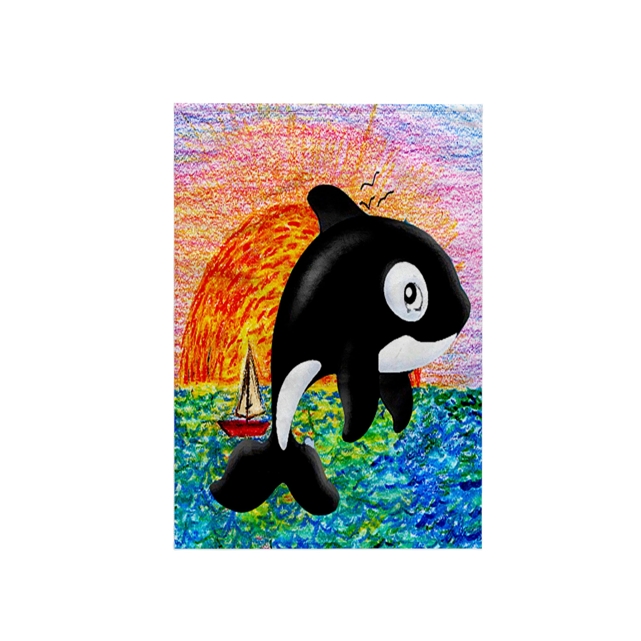 3D Rose Killer Whale Towel - 15 x 22 Inches - Soft & Absorbent Bath, Beach & Pool Towel - Perfect for Swimming, Sunbathing & Home Decor