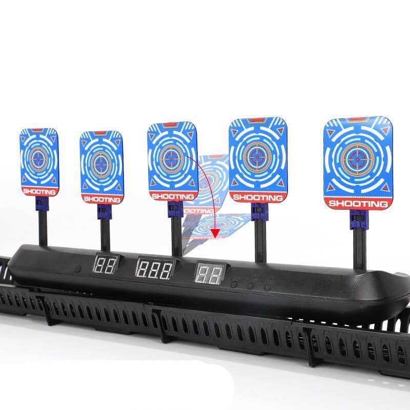 Electronic Scoring Auto Reset Running Shooting Target - 5 Targets for Outdoor Training, Hunting Practice & Tactical Drills