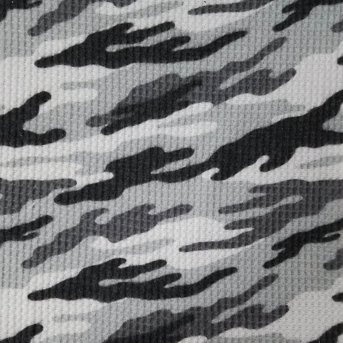 Camouflage Waffle Brush Poly Rayon Spandex Knit Fabric - 7