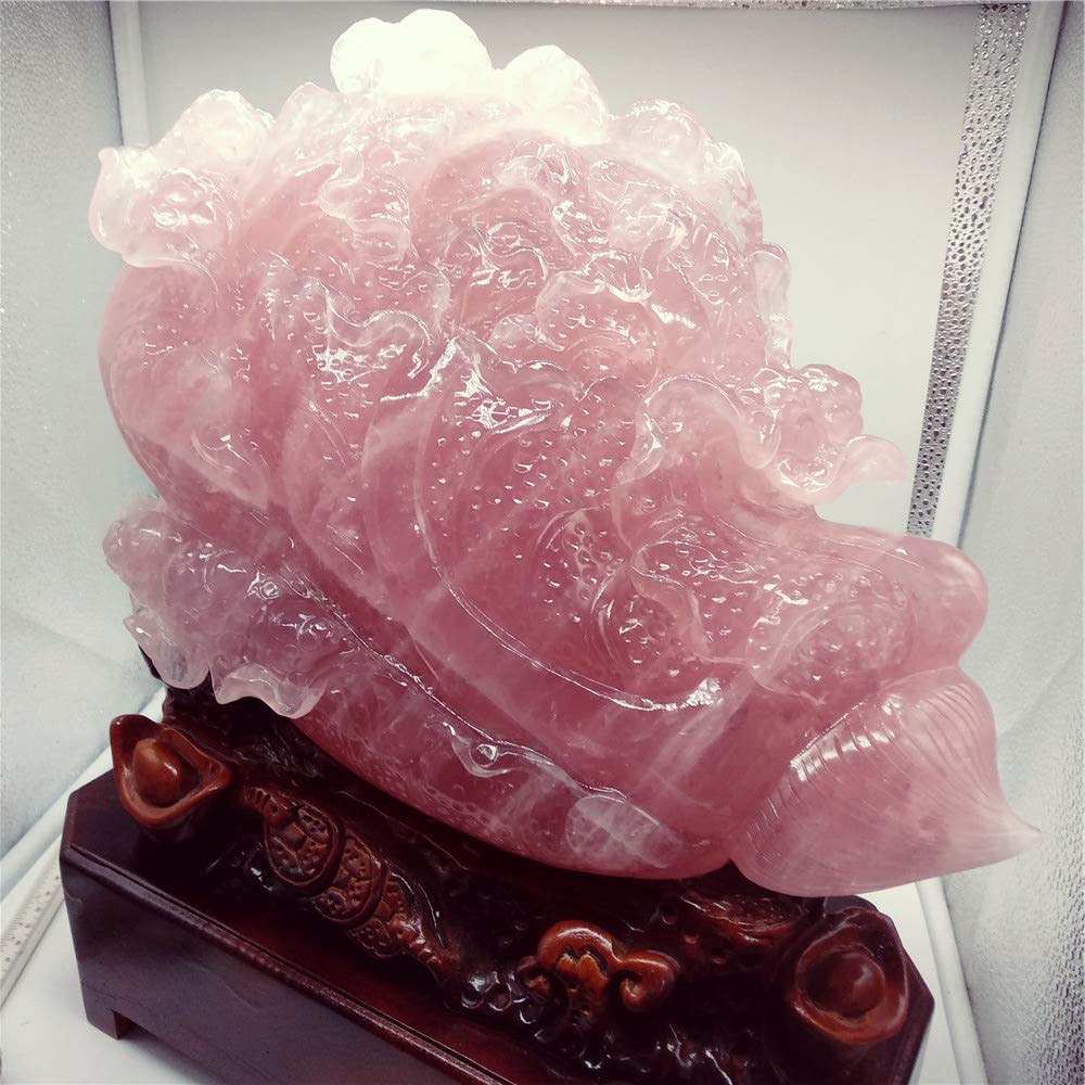 Rose Quartz Crystal Carving - Feng Shui Decor, Healing Stone for Home & Office, Perfect for Meditation & Positive Energy