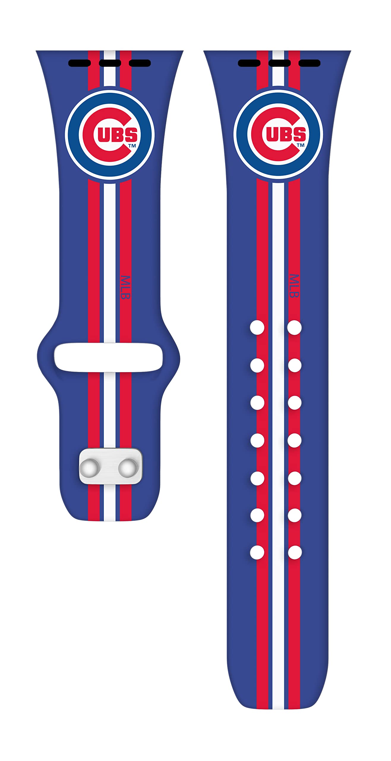 Chicago Cubs HD Watch Band for Apple Watch - Durable Silicone Strap, Compatible with All Apple Watch Series (38mm/40mm/41mm/42mm/44mm/45mm/49mm) - Perfect for Baseball Fans, Game Day & Casual Wear