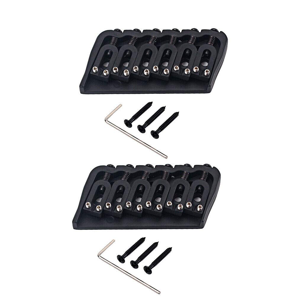 2-Pack 6 String Guitar Hard Tail Fixed Bridge Replacement Parts - Durable Metal Guitar Bridge for Electric Guitar Repair & Upgrades | Perfect for DIY Guitar Maintenance & Professional Setup