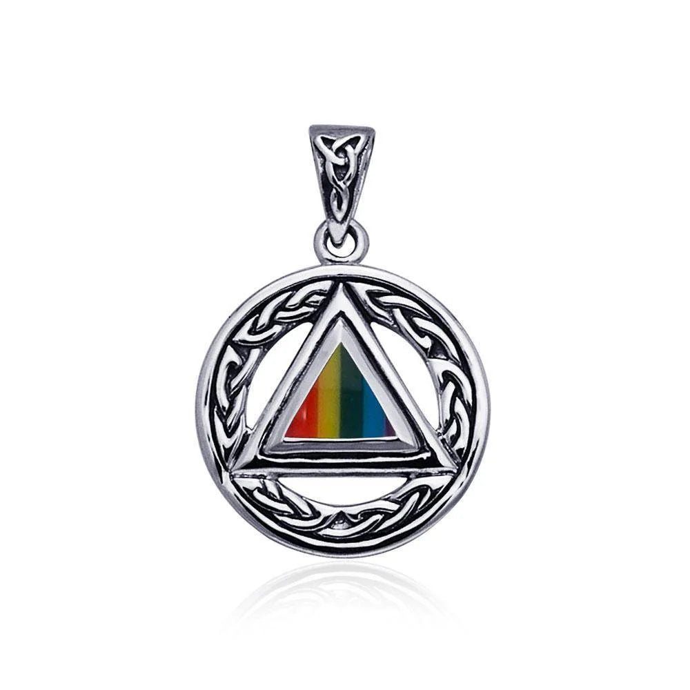 Celtic AA Symbol Sterling Silver Pendant Necklace with Genuine Gemstone Options - Perfect for Spiritual Jewelry, Irish Heritage Gifts & Everyday Wear
