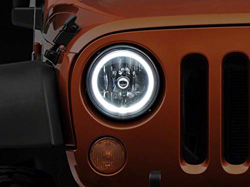 Raxiom LED Projector Headlights with Halo Rings for Jeep Wrangler JK (2007-2018) - High-Performance Off-Road Lighting Upgrade for Night Driving & Adventure