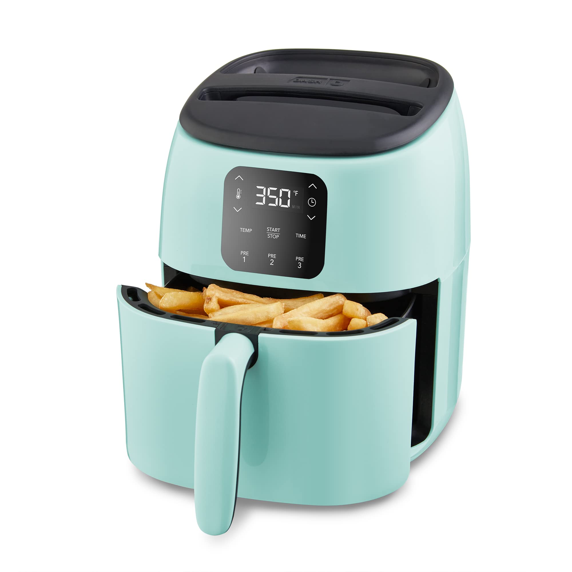 DASH Tasti-Crisp™ 2.6 Quart Digital Air Fryer with AirCrisp® Technology - Aqua | Custom Presets, Temp Control & Auto Shut Off | Healthy Cooking for Family Meals, Snacks & Meal Prep