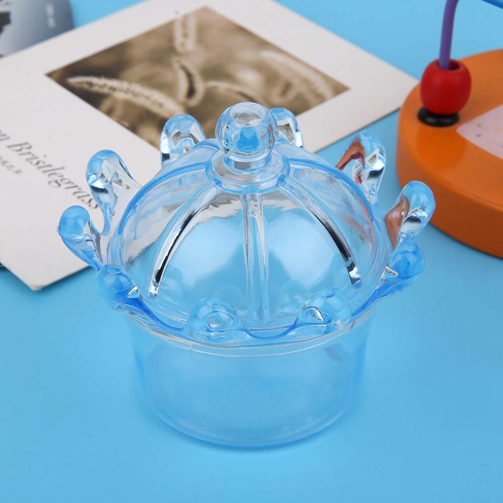 Tyenaza 12PCS Crown Shape Candy Boxes - Elegant Wedding Favor Boxes, Party Candy Containers, Plastic Gift Boxes in Blue - Perfect for Wedding Receptions, Baby Showers & Birthday Parties