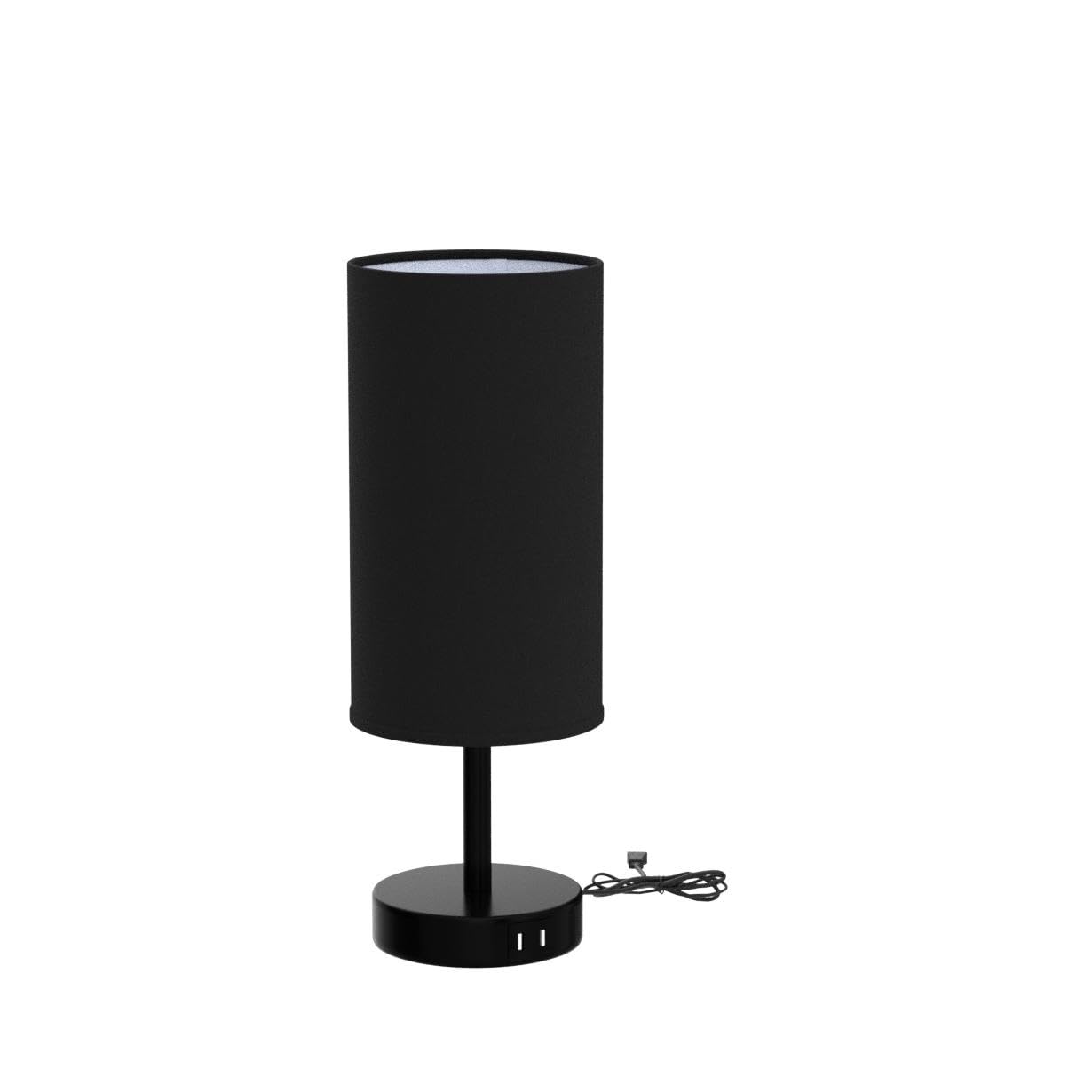 Yarra-Decor Modern Touch Control Bedside Lamp with USB Port - 3-Way Dimmable LED Nightstand Lamp with Black Fabric Shade for Bedroom, Living Room, Home Office & Dorm (Perfect for Reading, Relaxing & Charging Devices)
