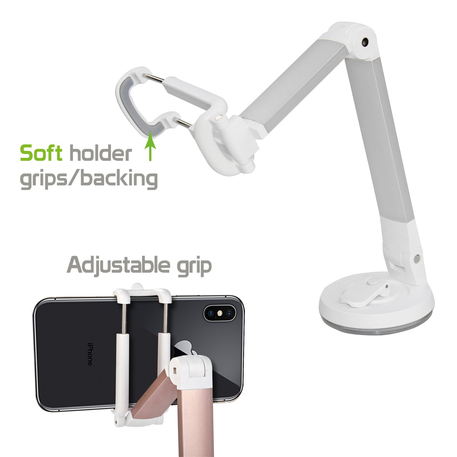 Universal Car Phone Mount Holder - Adjustable & Foldable Windshield & Dashboard Stand with Strong Suction Cup for iPhone, Android Smartphones (Black) | Perfect for GPS Navigation, Hands-Free Calling & Road Trips