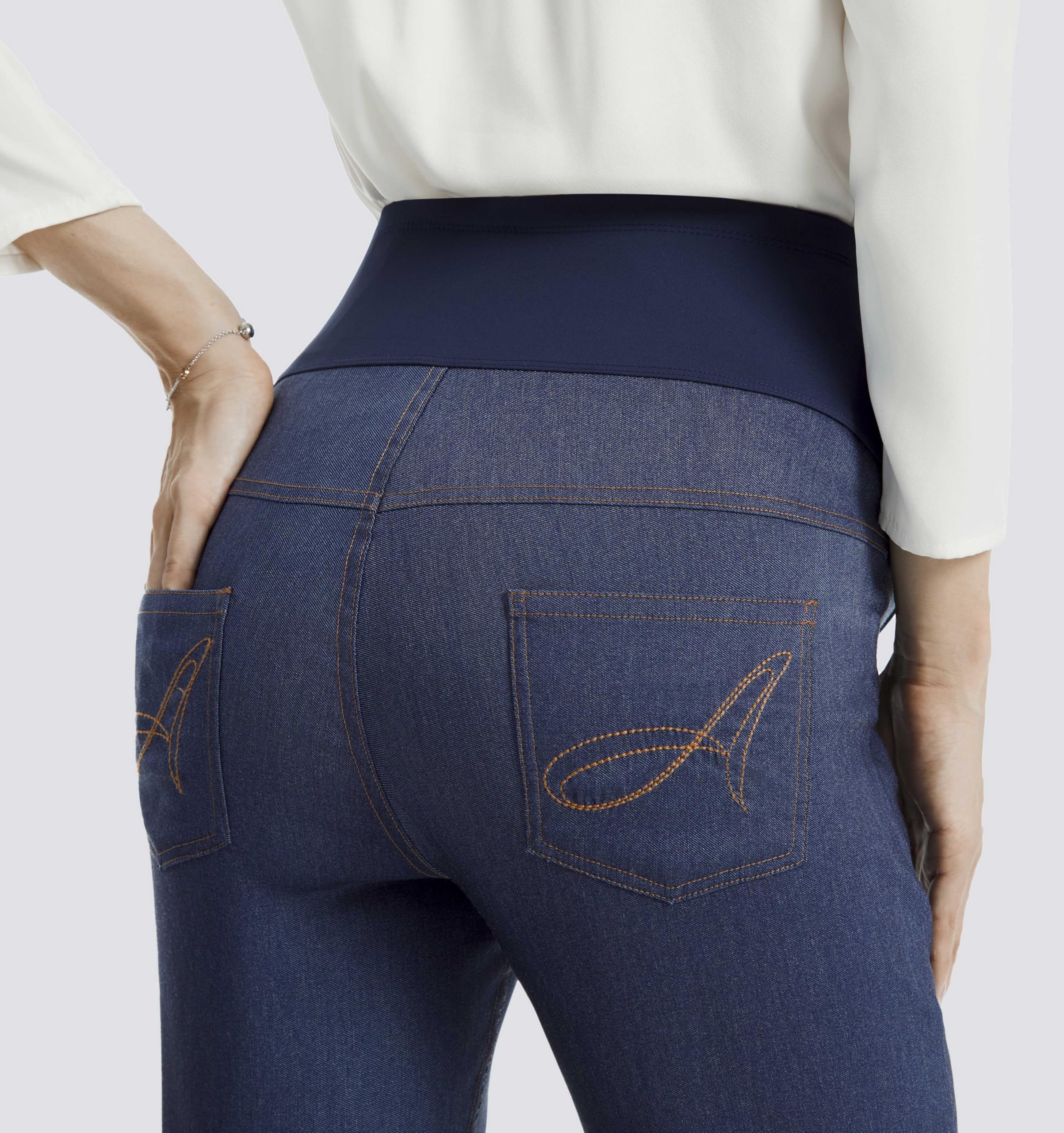 AFITNE Women's Maternity Jeans - Over The Belly Stretchy Pull On High Waist Skinny Pregnancy Denim Pants with Pockets (28”/30”) - Perfect for Work, Casual Wear & Pregnancy Comfort