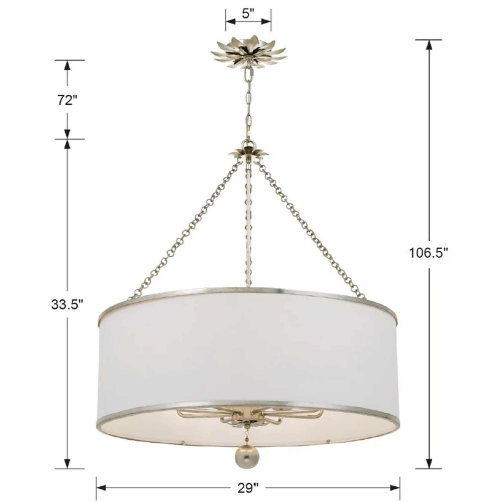 8-Light Crystal Broche Chandelier - Elegant Dining Room & Living Room Ceiling Light Fixture for Home Decor