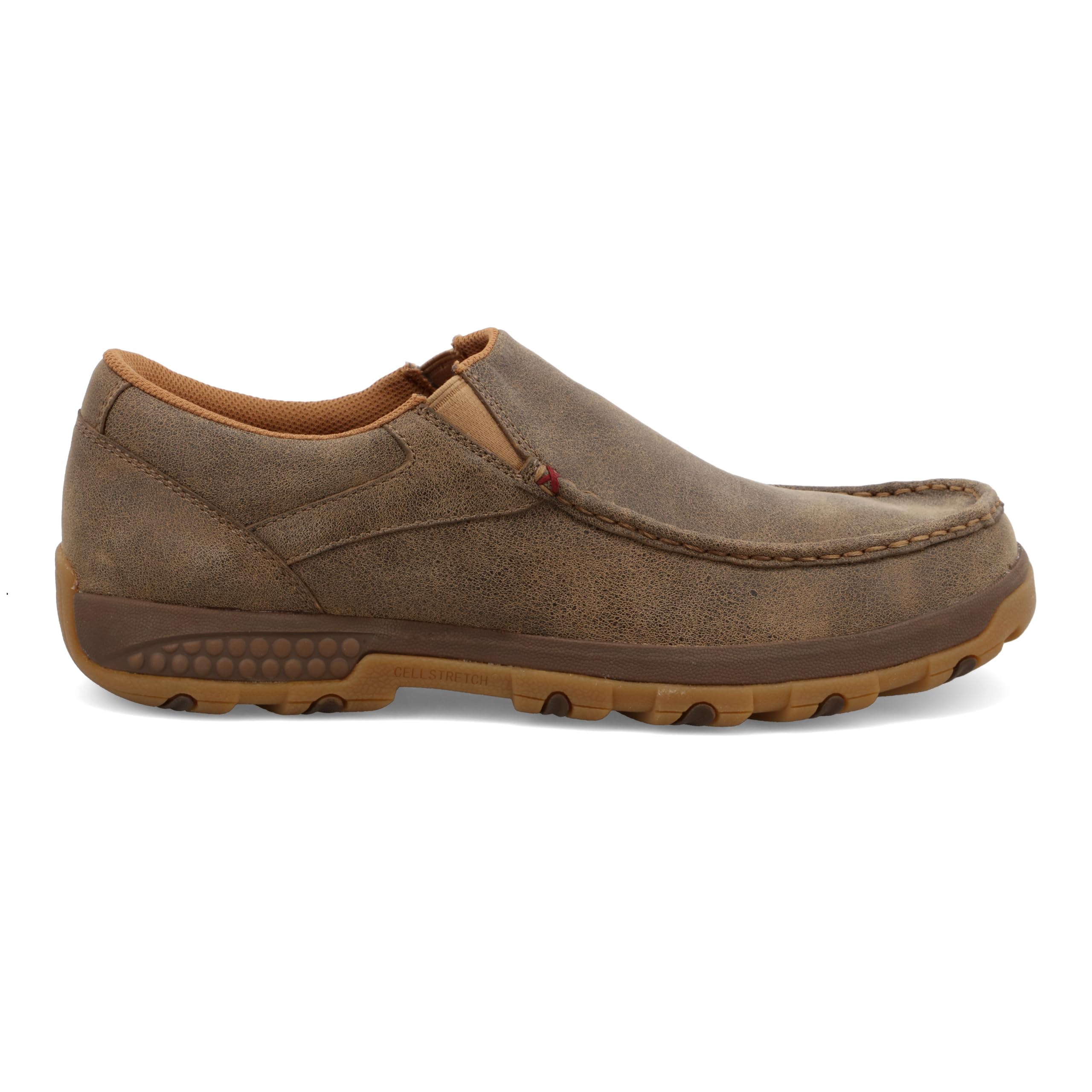 Twisted X Men's Cellstretch Casual Slip-On Leather Loafers - Comfortable Driving Shoes for Work, Travel & Everyday Wear