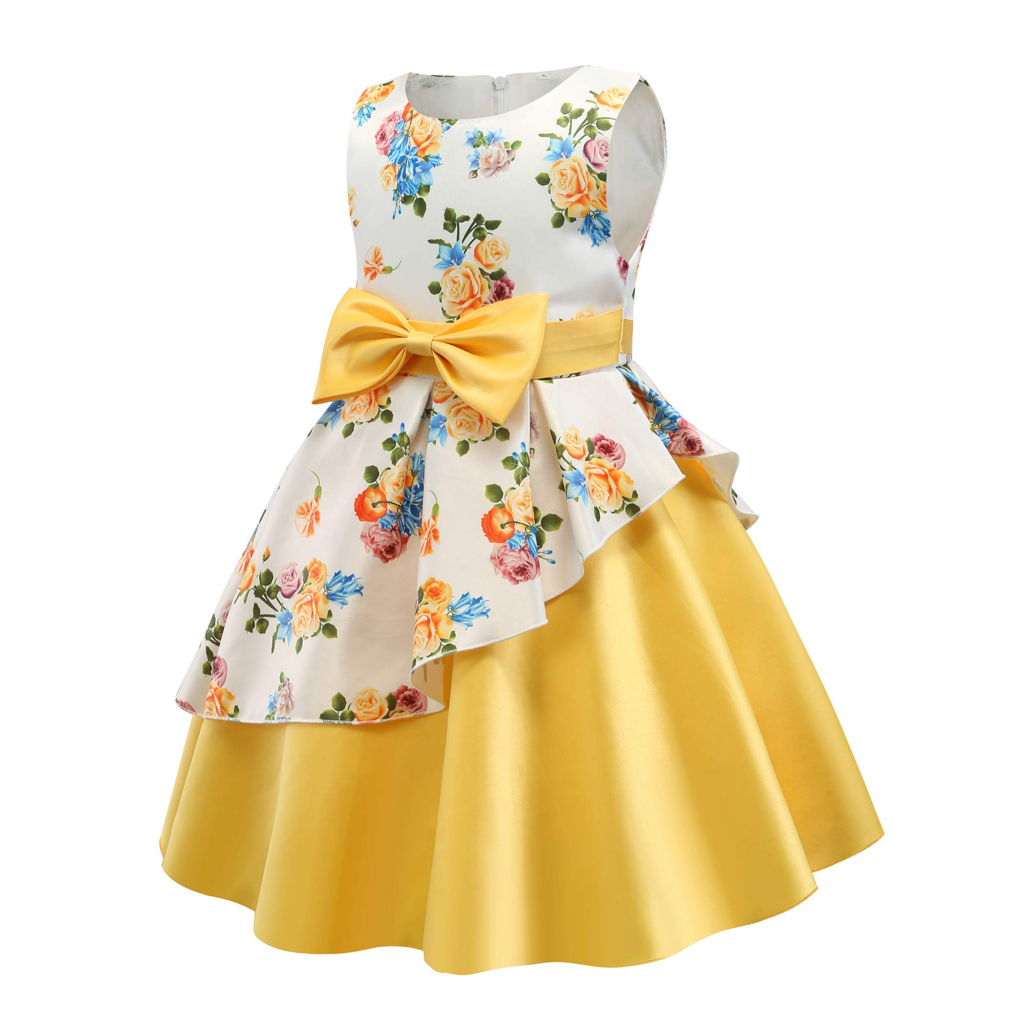 AIMJCHLD Girls Flower Dress for Ages 2-9 Years | Formal Party Dresses for Special Occasions | Birthday, Wedding, Easter & Holiday Celebrations