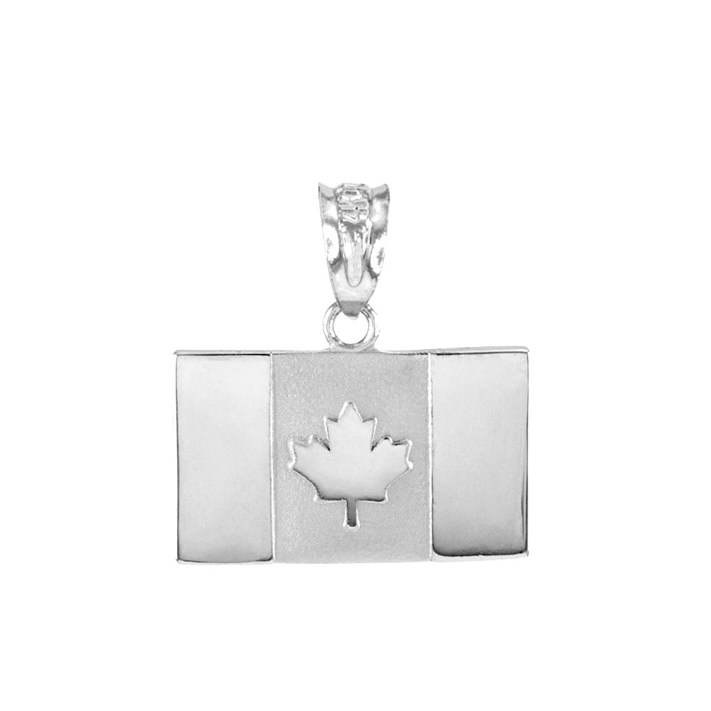 925 Sterling Silver Canada Flag Charm Pendant Necklace for Women & Men - Canadian Pride Jewelry Gift for Birthday, Anniversary & National Holidays