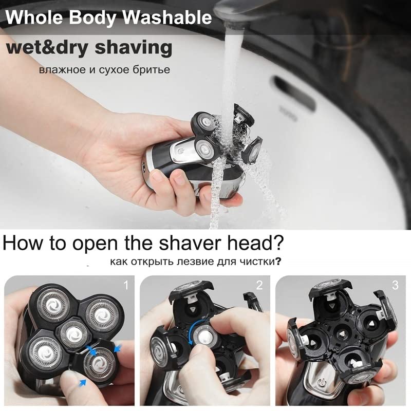 Premium 4-in-1 Rechargeable Electric Razor for Men - Wet/Dry Facial Hair Trimmer & Beard Shaver with Powerful Motor | Perfect for Travel, Daily Grooming & Quick Shaves at Home or Gym