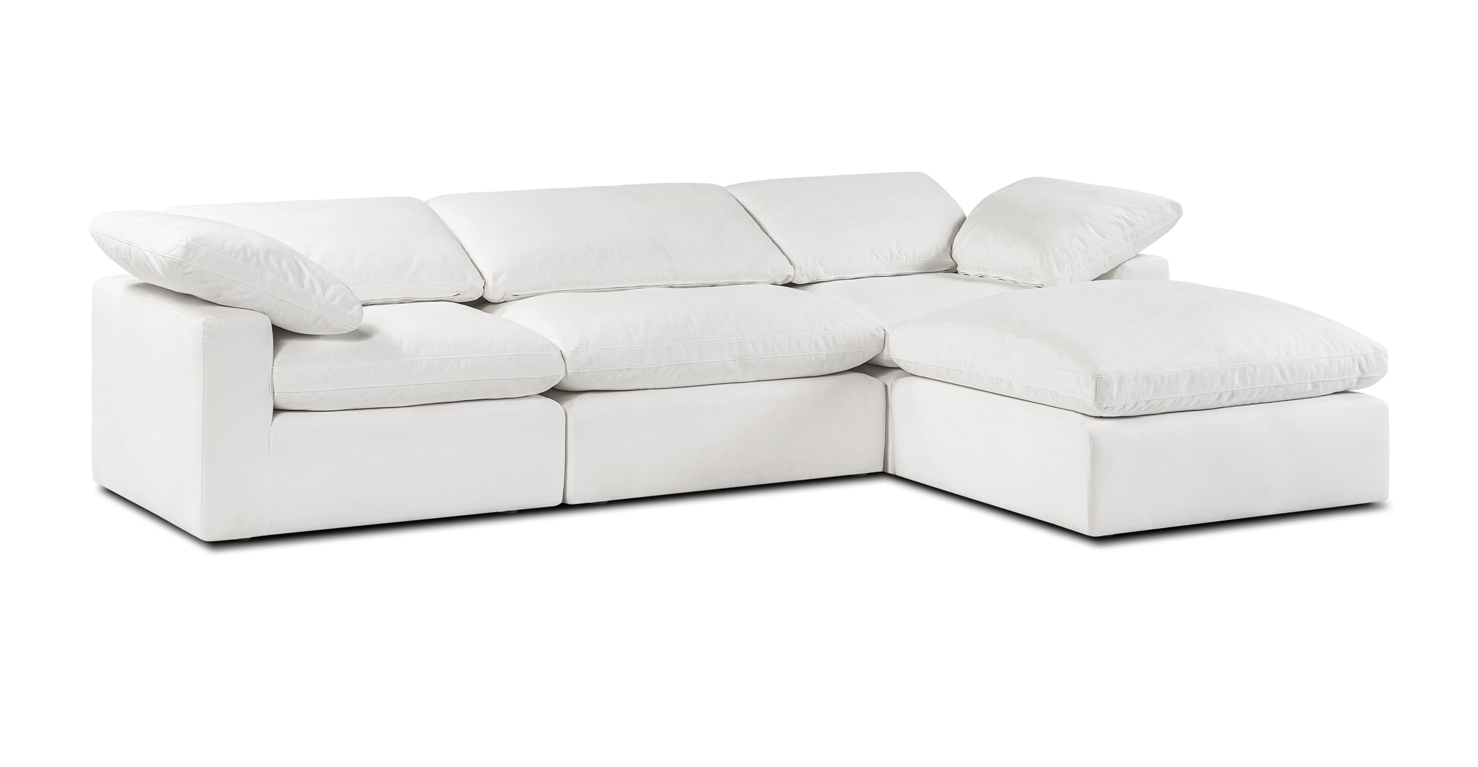 4-Seat Aspen Modular Sectional Sofa - Modern L-Shaped Couch for Living Room, Family Room & Home Theater - Soft Fabric Upholstery with Reversible Chaise