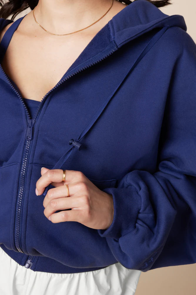 Zip Cloud Hoodie Sapphire Blue - Lightweight Comfortable Pullover for Men & Women | Perfect for Outdoor Activities, Casual Wear & Travel