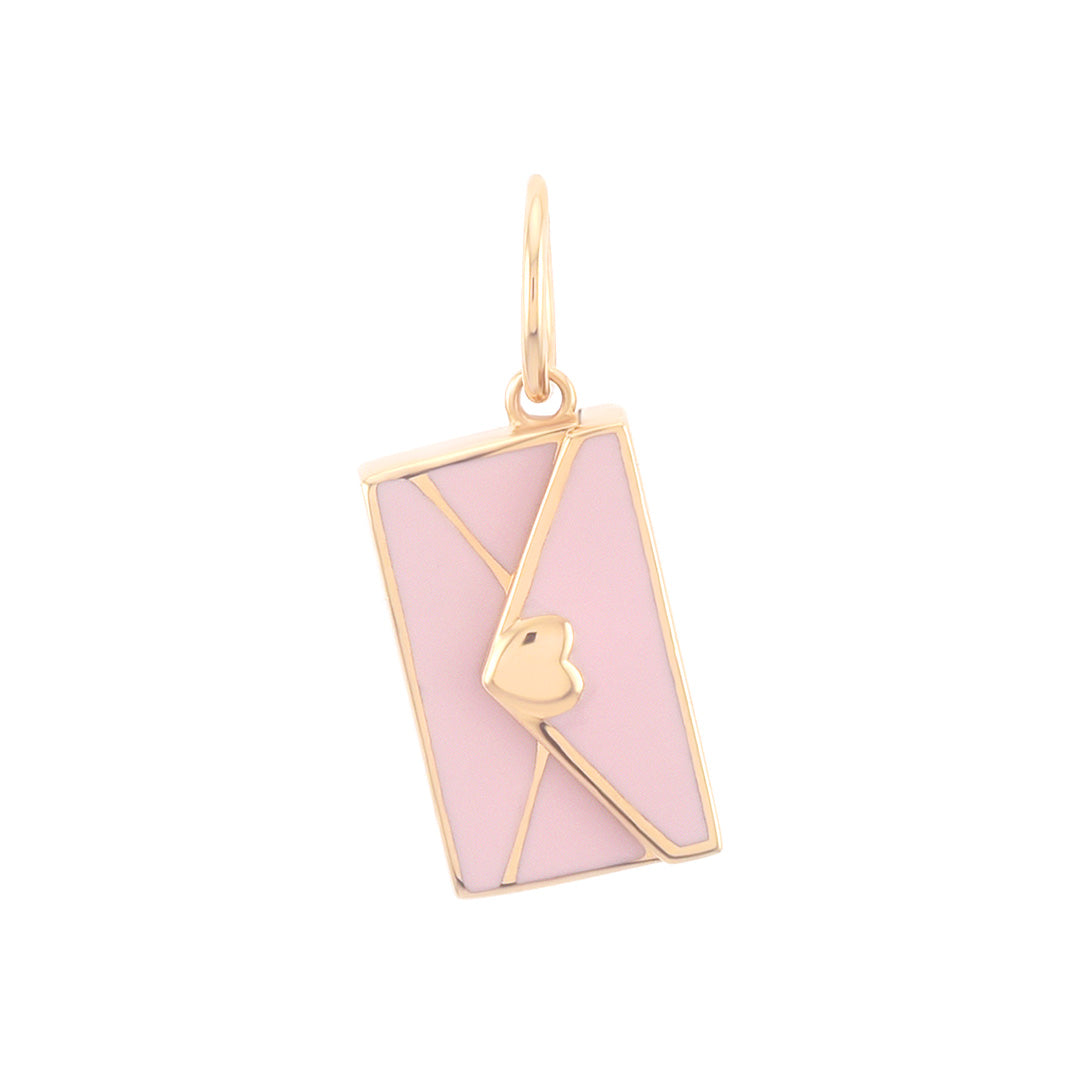 Romantic Pink Love Letter Charm Pendant - Perfect for Valentine's Day Gifts, Anniversary Jewelry & Sweetheart Necklaces