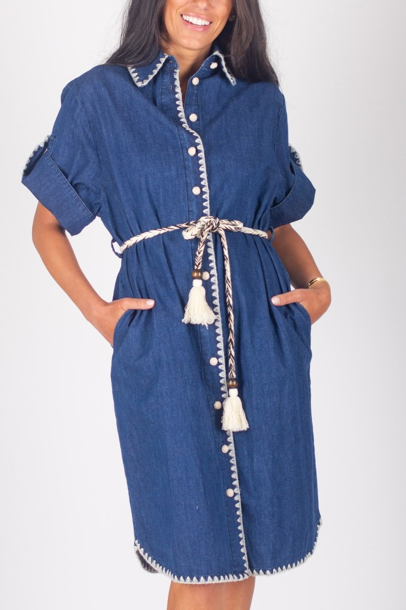 Sophia Denim Dress Size 38 - Stylish & Comfortable Women's Casual Outfit for Everyday Wear, Date Night & Office