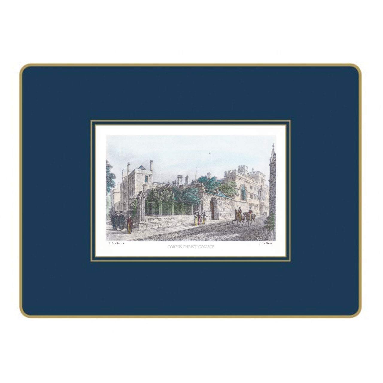Oxford University Scenic Placemats Set of 4 - 11.73 x 8.74 Inch Elegant Table Decor for Dining Room, Kitchen & Home Entertaining - Lady Clare Collection