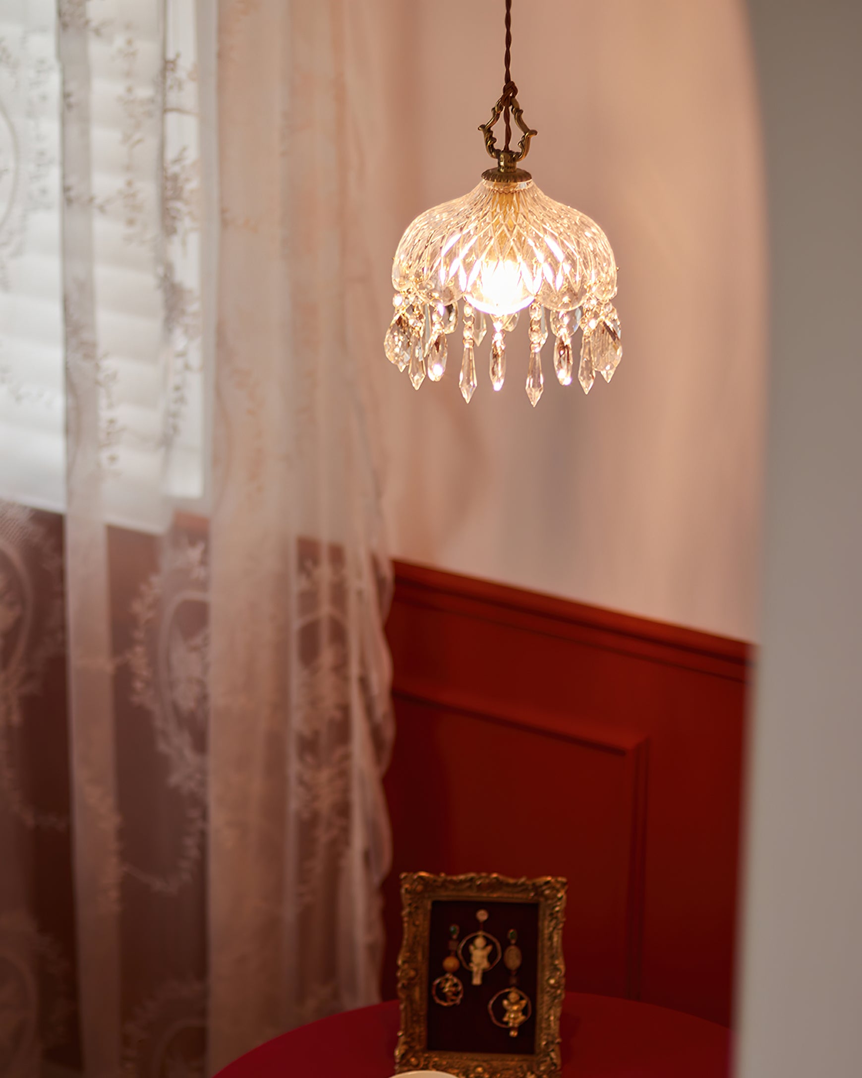 Crystal Haba Pendant Lamp - Modern Glass Ceiling Light Fixture for Dining Room, Kitchen, Living Room & Bedroom Decor