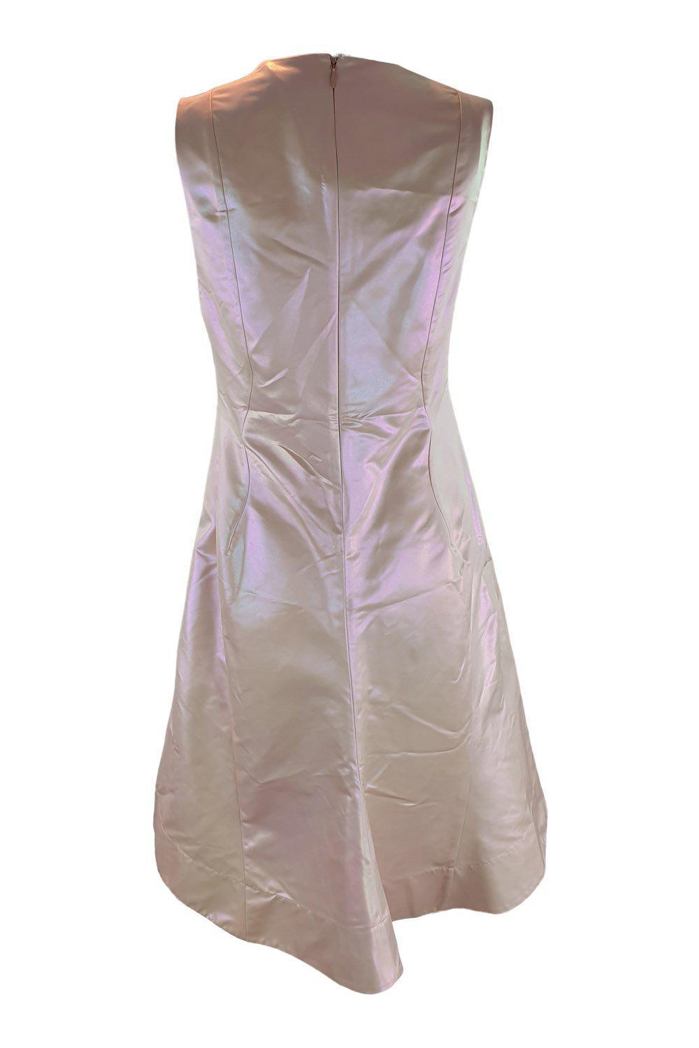 JIL SANDER Pale Pink Silk Blend Fit and Flare Dress Size FR 36 | Elegant Cocktail Party & Wedding Guest Dress