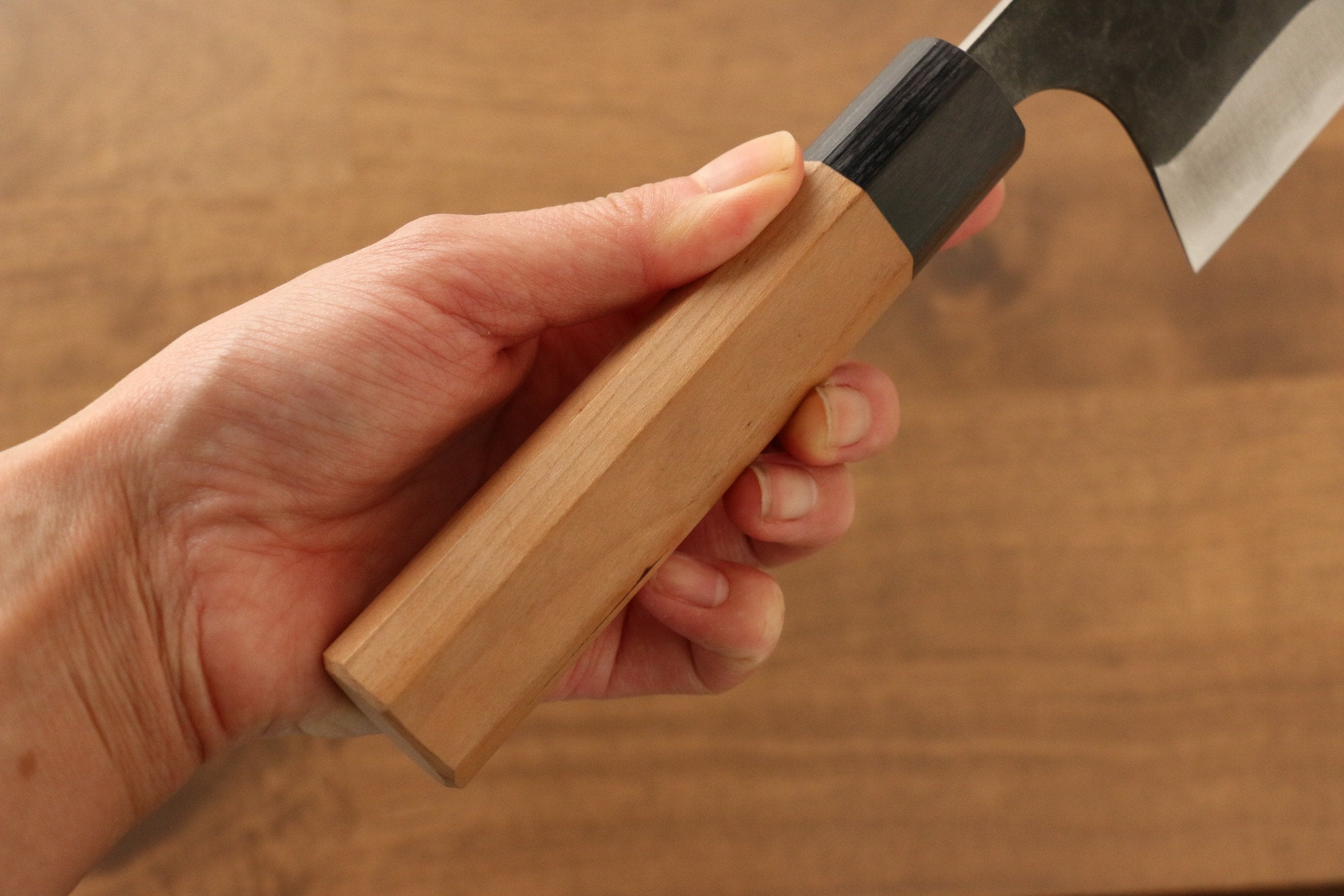 Masakage Koishi Blue Super Steel Nakiri Knife 165mm with American Cherry Handle - Perfect for Slicing Vegetables, Herbs & Sushi Prep