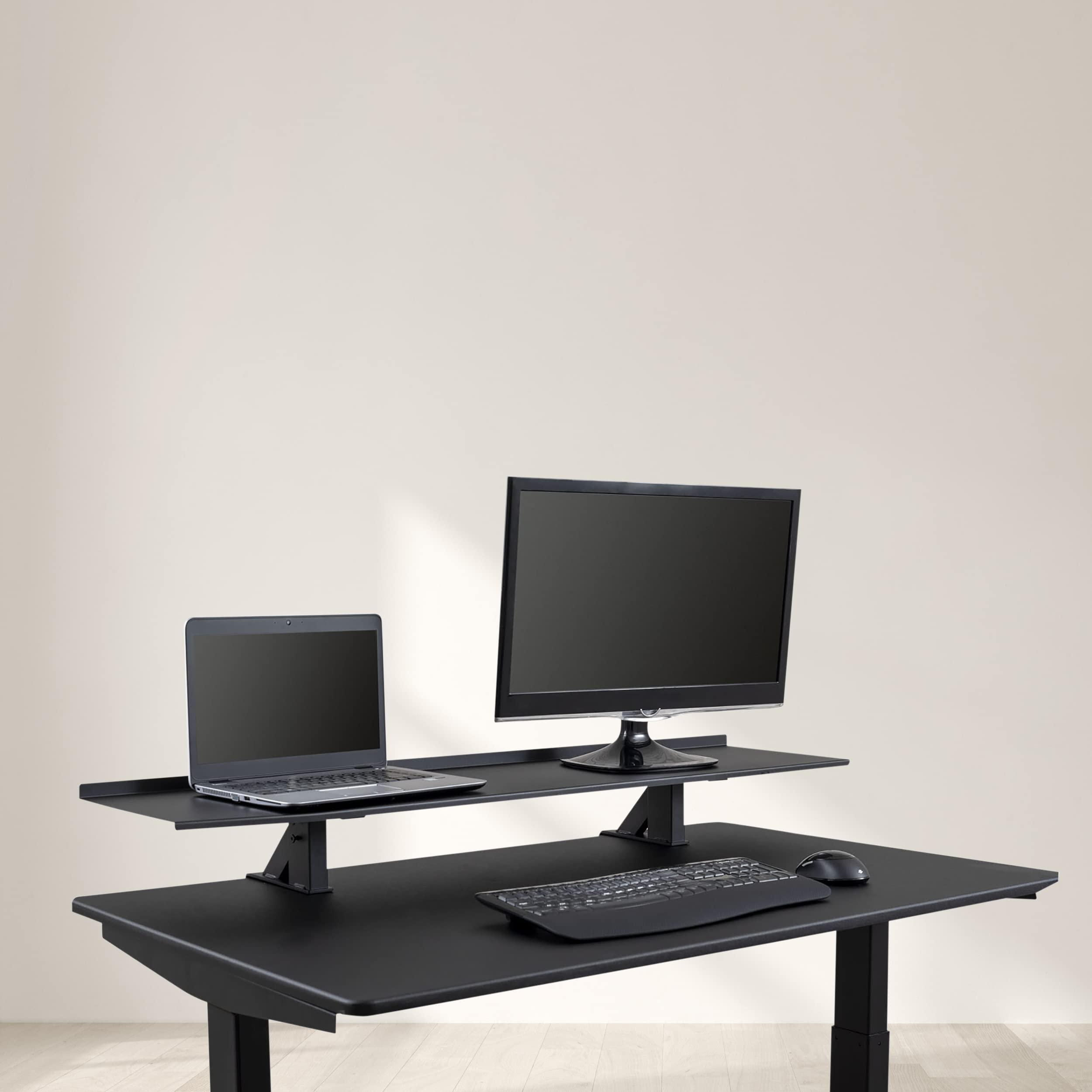 Adjustable Height Clamp-On Standing Desk Shelf - 48