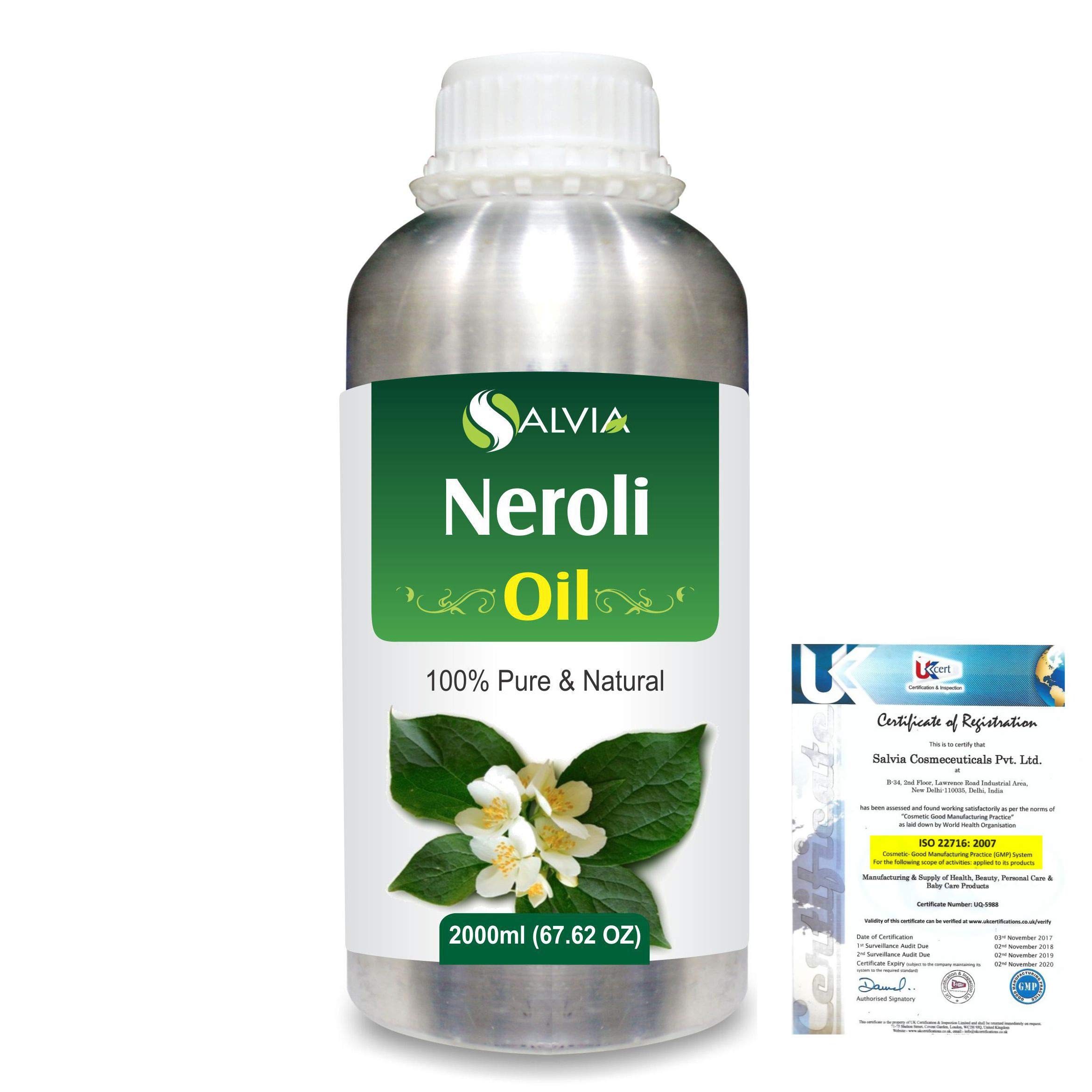 100% Pure Bulk Neroli Essential Oil (Citrus aurantium) - 2000ml/67.6fl oz | Undiluted, Unrefined, Organic Aromatherapy Oil for Diffusers, Massage & Skincare | Therapeutic Grade Natural Oil for Relaxation & Stress Relief