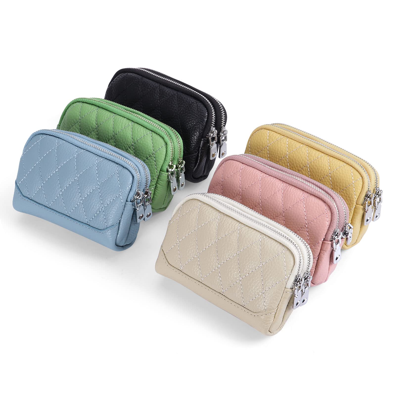 Genuine Leather Small Coin Purse Wallet for Women - Compact Change Holder with Keychain Ring - Perfect for Keys, Coins & Cards | Ideal for Everyday Use, Travel & Gifts