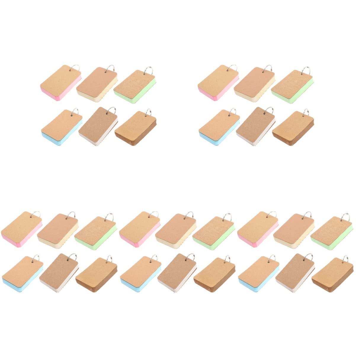 iplusmile 30-Piece Kraft Paper Blank Study Flash Cards with Binder Rings - Small Index Cards for Vocabulary, Math, Language Learning & Note-Taking - Perfect for Students, Teachers & Homeschooling