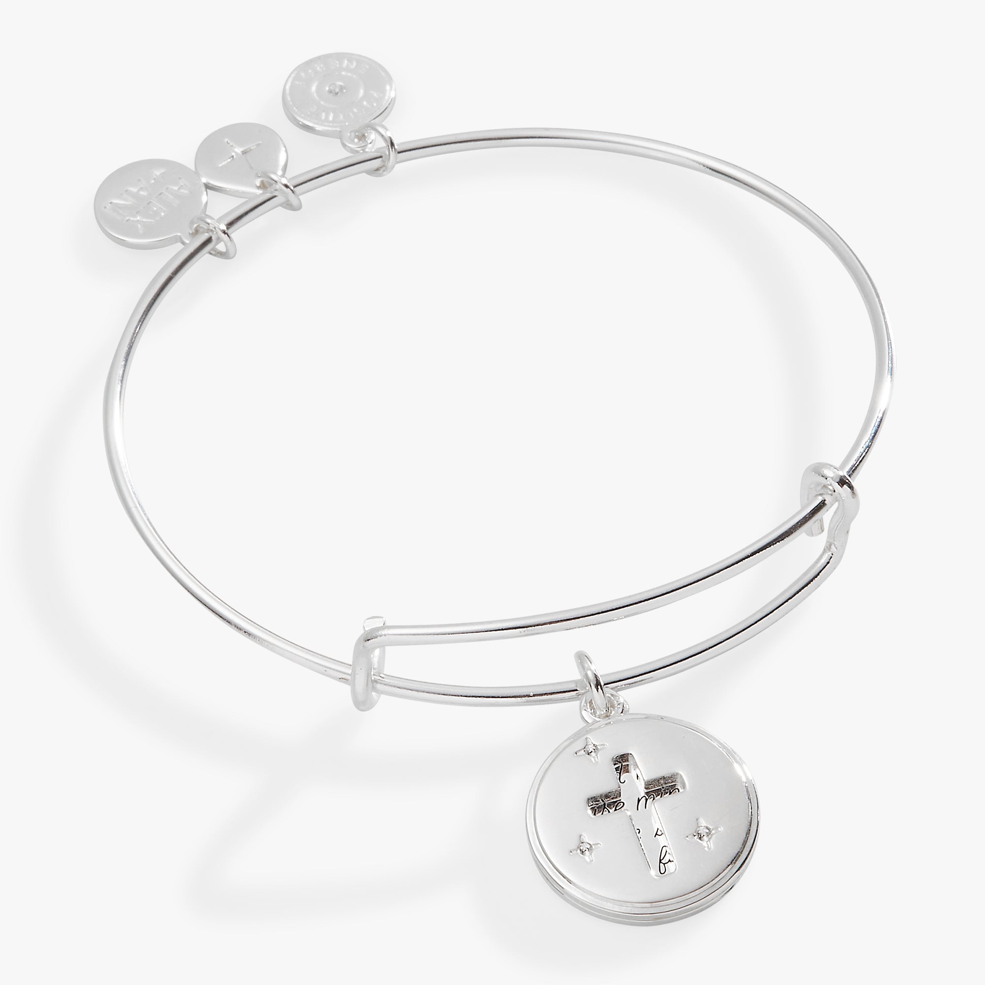 Hidden Message Cross Affirmation Bangle - Inspirational Christian Jewelry for Women, Gift for Baptism, Confirmation & Daily Faith Wear