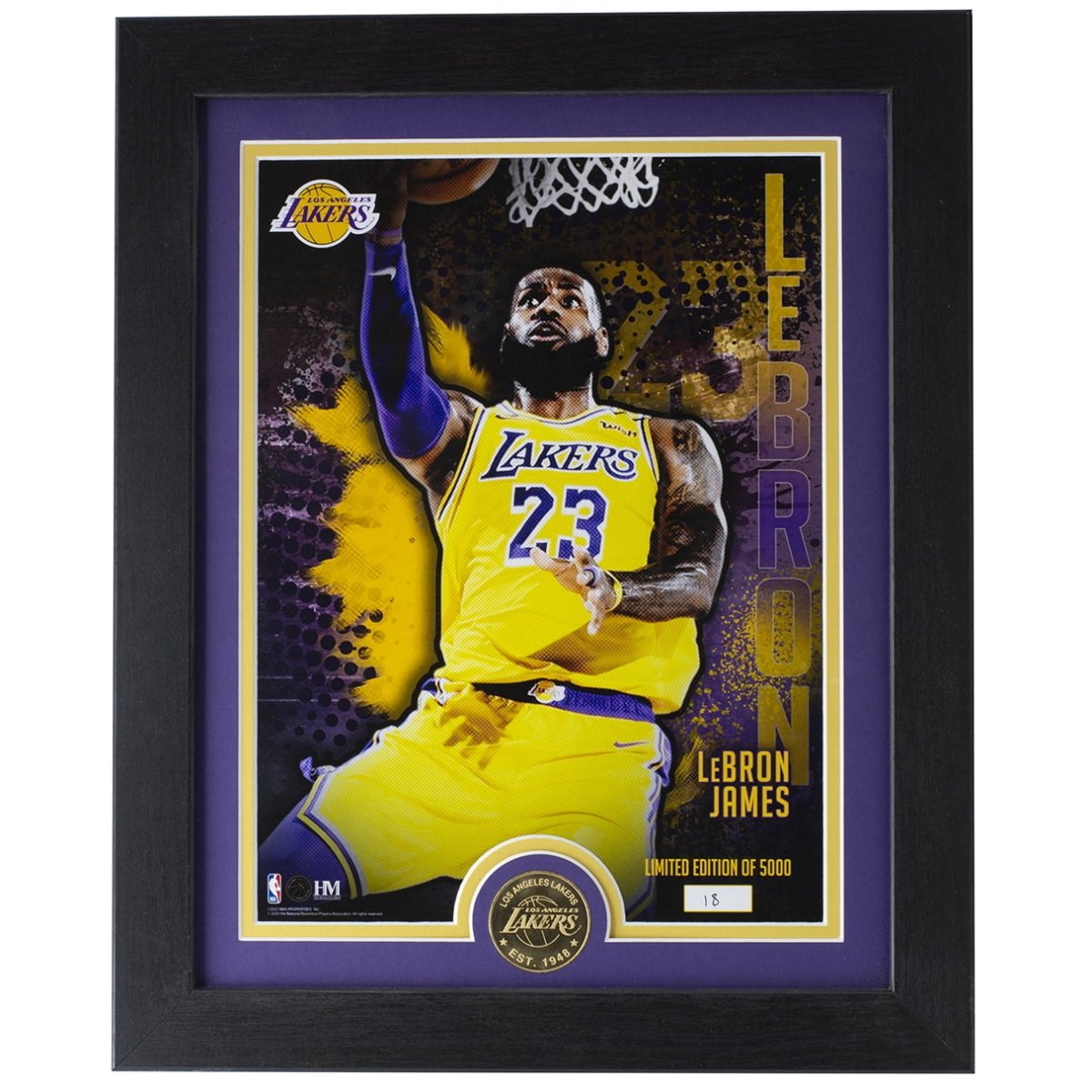 LeBron James Framed 8x10 Limited Edition L.A. Lakers Photo - Highland Mint Certified - Perfect for Lakers Fans, Sports Memorabilia Collectors & Man Cave Decor
