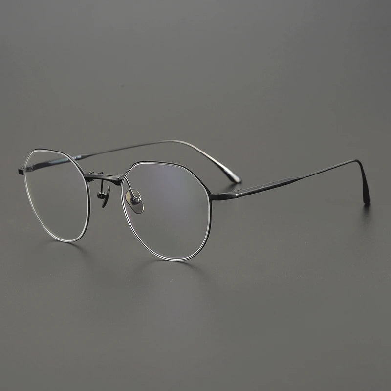 Aimee Unisex Full Rim Flat Top Round Titanium Eyeglasses 14022 - Lightweight Durable Frame for Men & Women - Perfect for Reading, Work, and Everyday Wear