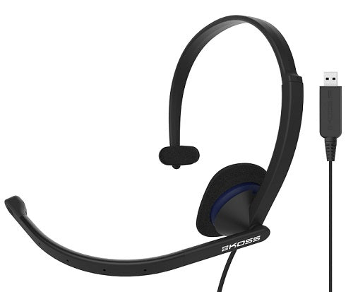 Koss CS195 USB Mono Communication Headset - Noise Cancelling Office Headset with Microphone for Call Center, Customer Service & Remote Work - Compatible with PC, Laptop & VoIP Systems
