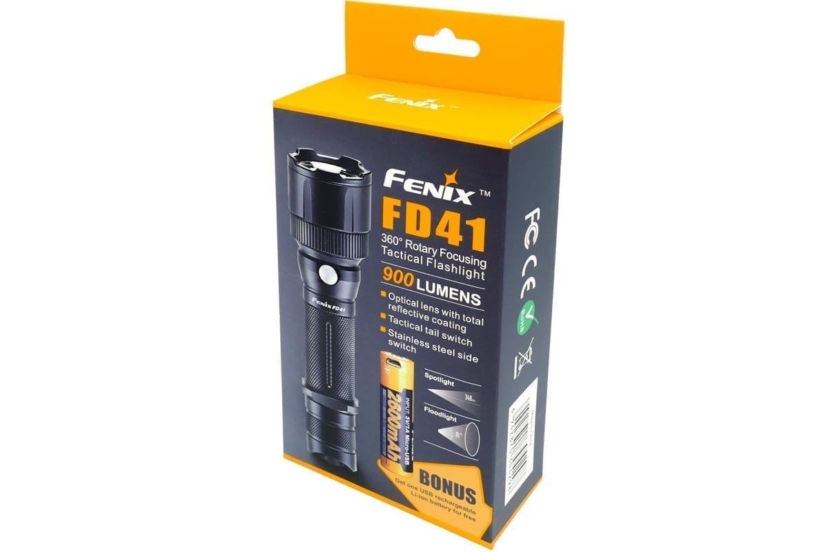 Fenix FD41 Focus Flashlight - High-Powered LED Tactical Flashlight for Outdoor, Camping, Hiking & Emergency Use (Discontinued Model)