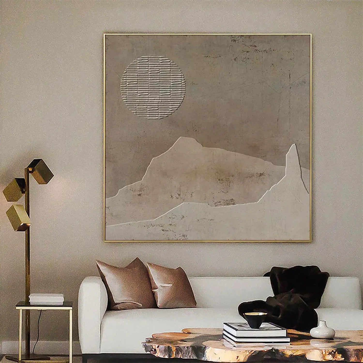 Abstract Tranquility Art Painting #WS138 - Modern Canvas Wall Decor for Living Room, Bedroom & Office - Calming Blue & White Contemporary Artwork
