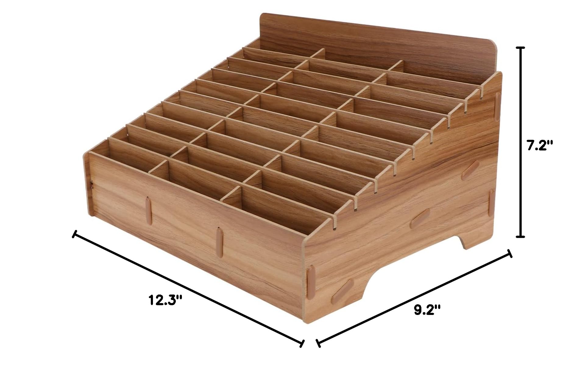 DOITOOL 30 Grids Desktop Cell Phone Holder Organizer - Brown Storage Box for Classroom, Office & Home | Perfect for Organizing Smartphones, Tablets & Office Supplies | Ideal for Teachers, Students & Professionals