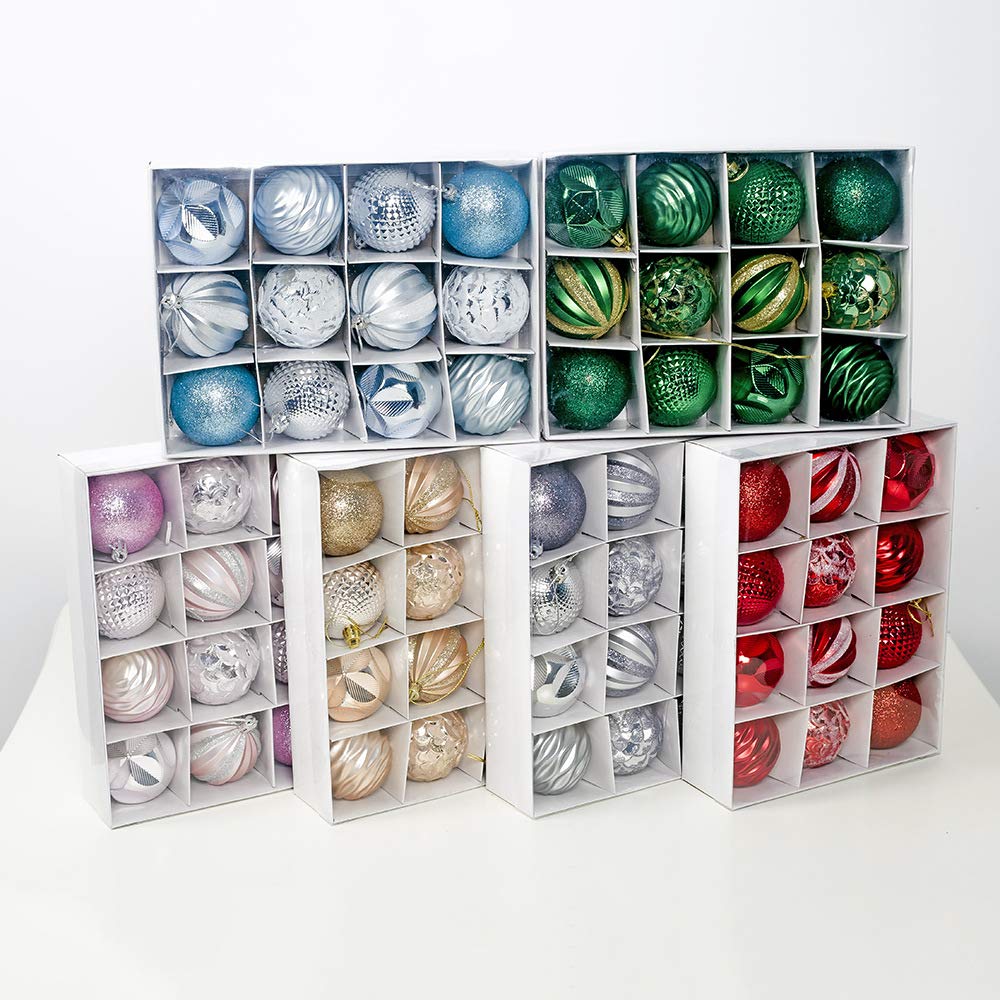 12 Pack Shatterproof Christmas Ball Ornaments - 60mm Green Hanging Tree Decorations for Holiday, Wedding & Party (Perfect for Xmas Trees, Wreaths, Mantel Decor & Festive Home Styling)