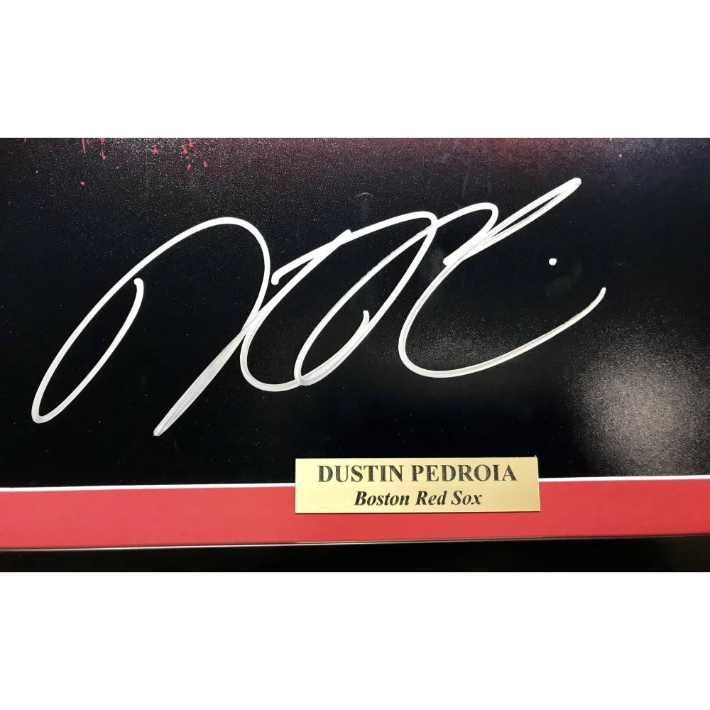 Dustin Pedroia Autographed Boston Red Sox 20x24 Framed Photo with COA - Limited Edition #D/25 - Perfect for Sports Memorabilia Collections and Red Sox Fan Cave Decor