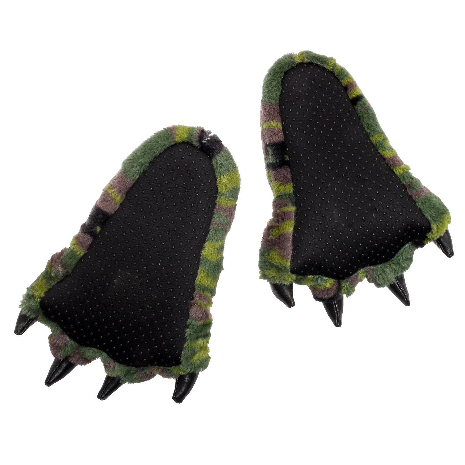 Wishpets Stuffed Dinosaur Slippers - Soft Plush Animal House Shoes for Kids & Adults, Comfortable Indoor/Outdoor Wear, Perfect Gift for Birthday & Christmas (Green, Large Size)