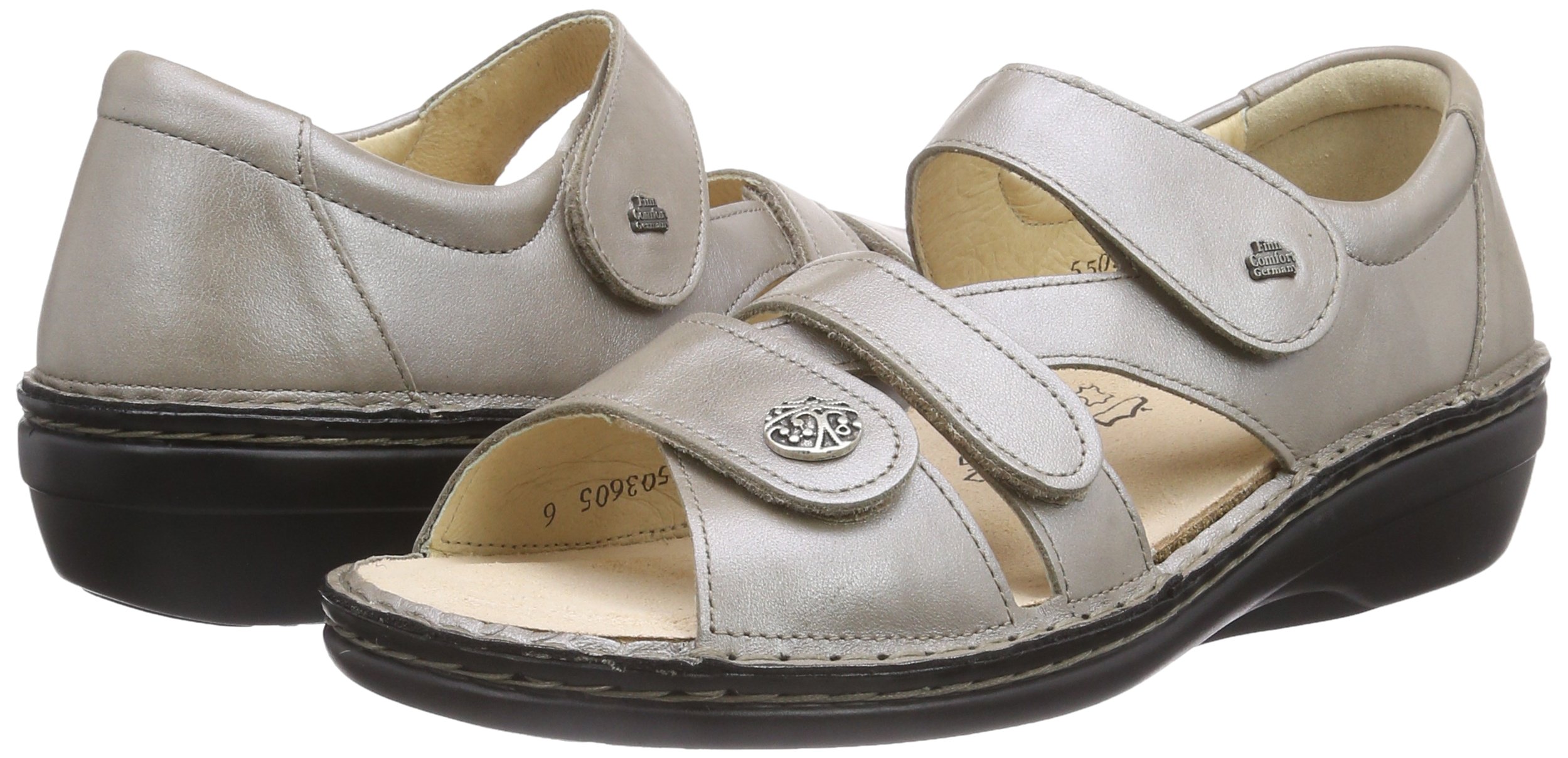 Finn Comfort Women's Peep-Toe Sandals - Wide Width EU 34 | Comfortable Summer Sandals for Walking, Travel & Casual Outfits