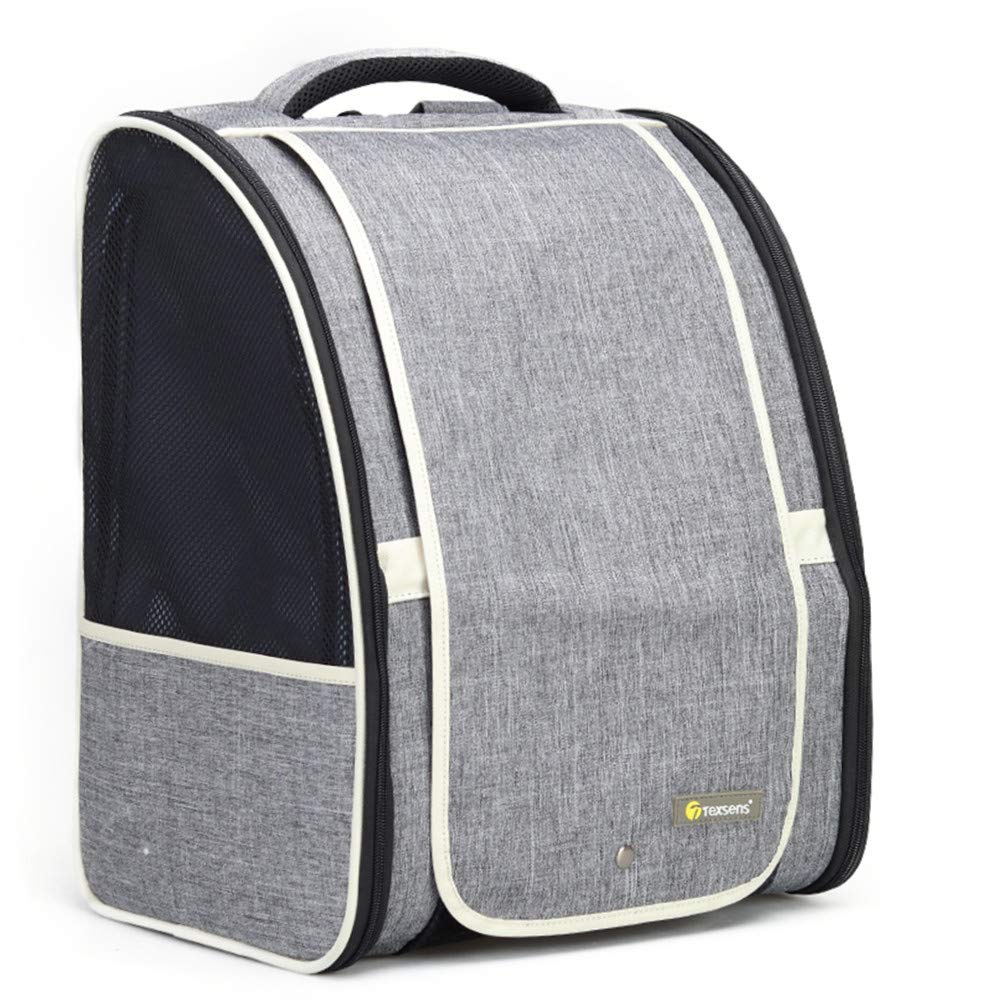 Texsens Pet Carrier Backpack for Small Cats & Dogs - Ventilated Design with Window Blind, Safety Straps & Buckle Support | Collapsible & Lightweight for Travel, Hiking, Vet Visits, Winter Outings & Outdoor Adventures | Perfect for Airplane Cabin, Road Trips & Daily Commutes