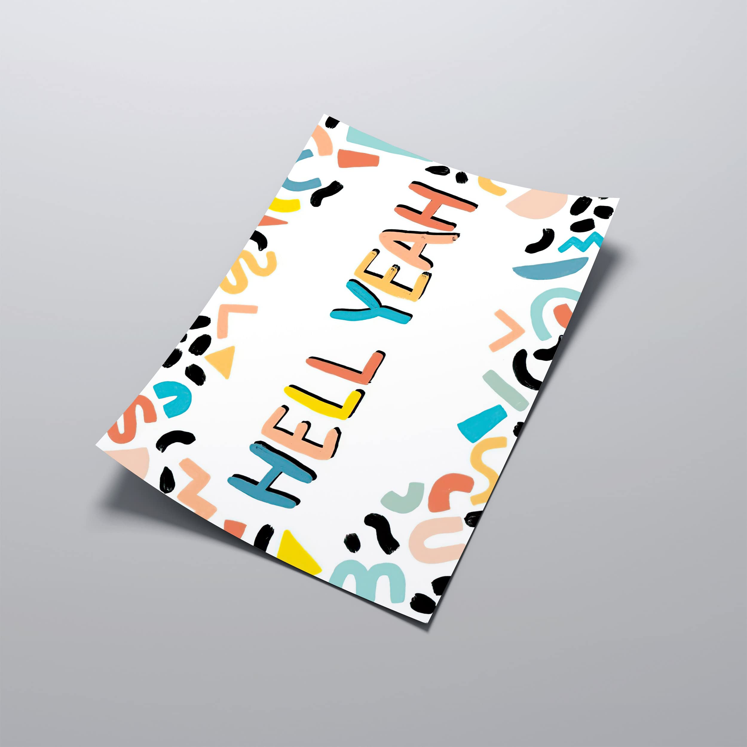 HELL YEAH Motivational Wall Art Poster - 11x14 Inch Inspirational Quote Print on Premium Paper - Perfect for Office, Home & Gym Decor - Uplifting Gift for Coworkers & Friends